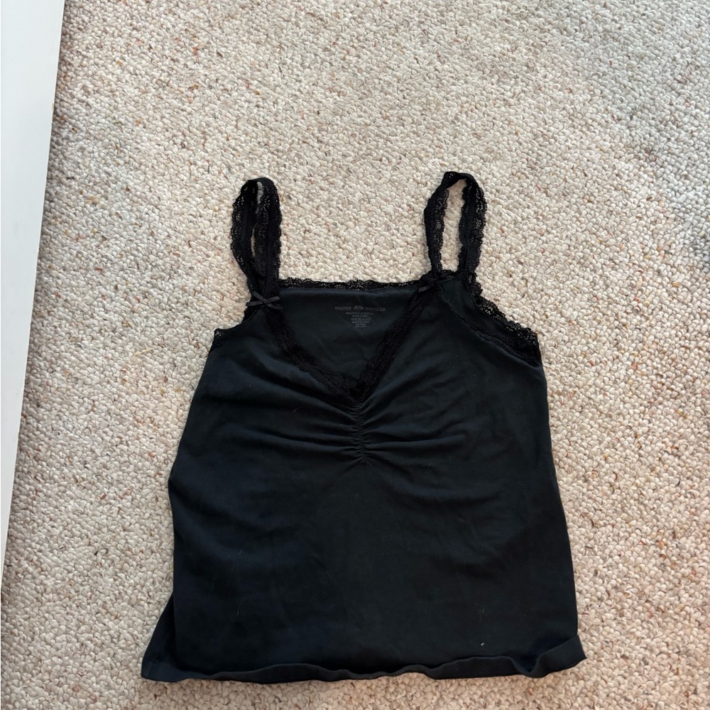 Brandy black runched lace tank